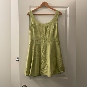 Japna Light Green Sleeveless Mini Dress